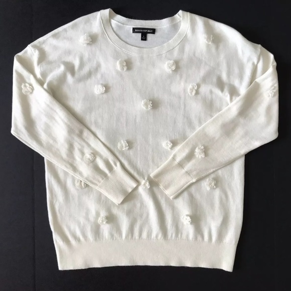 Banana Republic sweater pullover size L pom pom - Picture 2 of 5